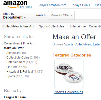 Amazon MakeAnOffer Webpage